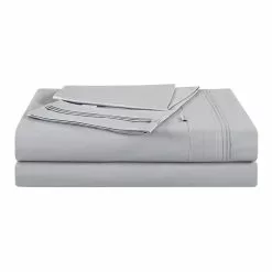 Elysian 700 Thread Count Cotton Sateen Sheet Set King Bed Glacier Grey King -Bed Linen store 567814 C 0050 18