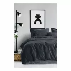 Gainsborough Capri Waffle Quilt Cover Set Charcoal -Bed Linen store 612203 C 0010 00