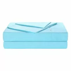 Soren Chevron Embossed Microfibre Sheet Set Aqua