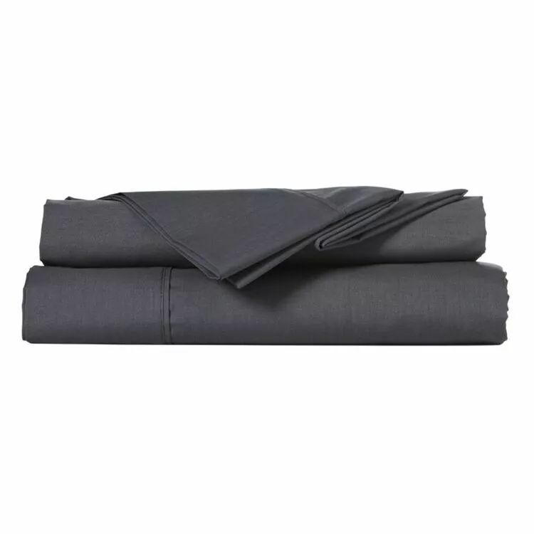 Soren 225 Thread Count Cotton Rich Sheet Set Charcoal 4 Soren 225 Thread Count Cotton Rich Sheet Set Charcoal - Image 2