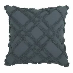 Linen House Wiluna Chenille Cushion 48x48 Slate