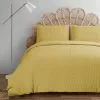 Chyka Home Celeste Cotton Linen Blend Waffle Quilt Cover Set Mustard -Bed Linen store 621784 C 0313 59