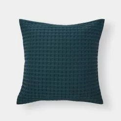 Shaynna Blaze Beleura Waffle European Pillowcase Pair Sea Green European