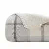 Elysian Plaid Sherpa Throw 130x170cm Grey 130 X 170 Cm