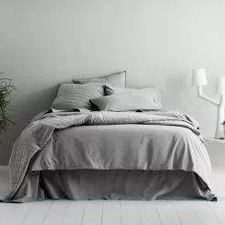 Sheridan Reilly Cotton Chambray Quilt Cover Set Fog Single