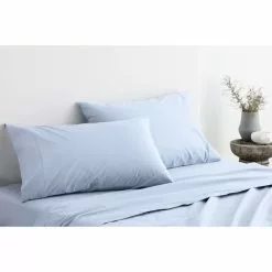 Sheridan 300 Thread Count Organic Cotton Sateen Sheet Set Blue