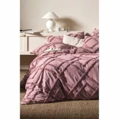 Linen House Wiluna Chenille European Pillowcase 65x65 European -Bed Linen store BP618830001 grape pur