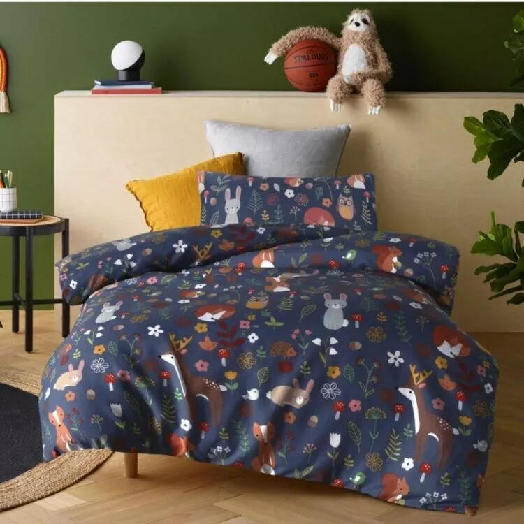 Happy Kids Nature's Forest Glow In The Dark Quilt Cover Set Multicoloured 3 Happy Kids Nature's Forest Glow In The Dark Quilt Cover Set Multicoloured