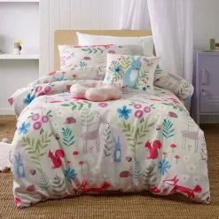 Happy Kids Woodland Park Glow In The Dark Quilt Cover Set Multicoloured