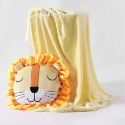 Happy Kids Lion Novelty Throw With Cushion 48x46cm Multicoloured -Bed Linen store BP626525001 multi msc