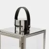 Soren Silver Lantern With Brown Faux Leather Handle -Bed Linen store BP641389 nc 2