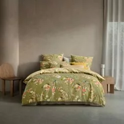 Sheridan Asmara Cotton Sateen Quilt Cover Set Lichen