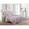 Laura Ashley Ayla Printed Cotton Coverlet Set 220x240cm Dust Rose 220 X 240 Cm
