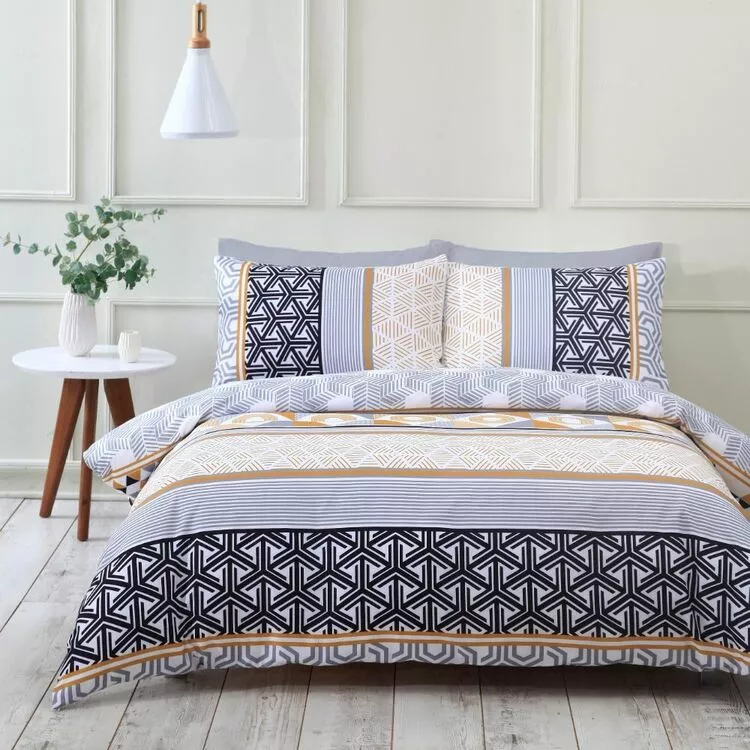 Phase 2 Aston Printed Quilt Cover Set Yellow 3 Phase 2 Aston Printed Quilt Cover Set Yellow