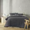 Big Sleep Soft Touch Circle Tufted Quilt Cover Set Charcoal