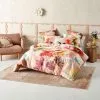 Linen House Reggiani Cotton Sateen Quilt Cover Set Queen Bed Pink Queen -Bed Linen store BP643588001 pink