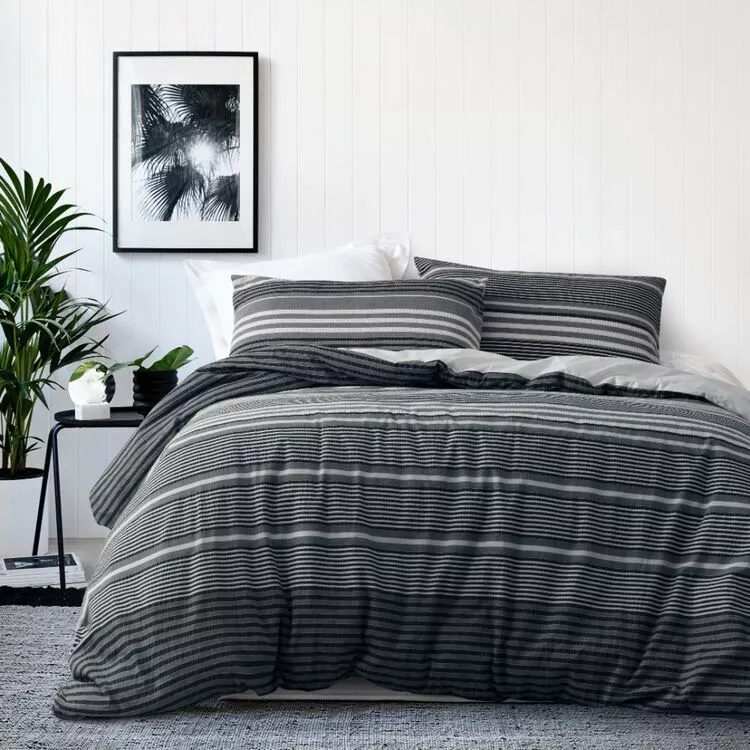 Gainsborough Sammy Textured Stripe Quilt Cover Set Multicoloured 3 Gainsborough Sammy Textured Stripe Quilt Cover Set Multicoloured