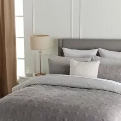 Jane Lamerton Home Nova Quilted Quilt Cover Set Grey -Bed Linen store BP645926001 grey 2