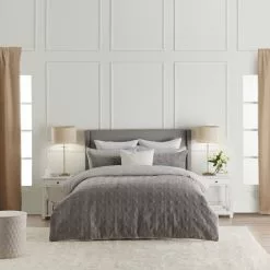 Jane Lamerton Home Nova Quilted Quilt Cover Set Grey -Bed Linen store BP645926001 grey 6