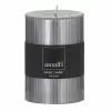 Amalfi Ribbed Unscented Pillar Candle Grey