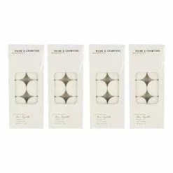 Maine & Crawford 10 Pack Tealights White 6 Hours Non-Scented 19x8x2cm