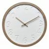 Amalfi John Wall Clock 41.5x3.5x41.5cm White/Natural -Bed Linen store SP 632446