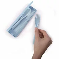 IS Gifts Wheat Straw Cutlery Set 3 Assorted Colours Set Of 1 -Bed Linen store SP 636833 2