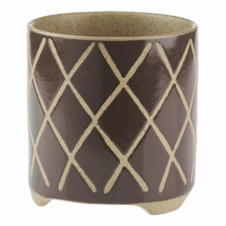 Linen House 16cm Planter Pot Estrada Coffee 3 Linen House 16cm Planter Pot Estrada Coffee