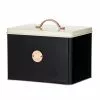 Amalfi Bread Bin With Round Badge 28 X 20.5 X 23cm Black -Bed Linen store SP 643253